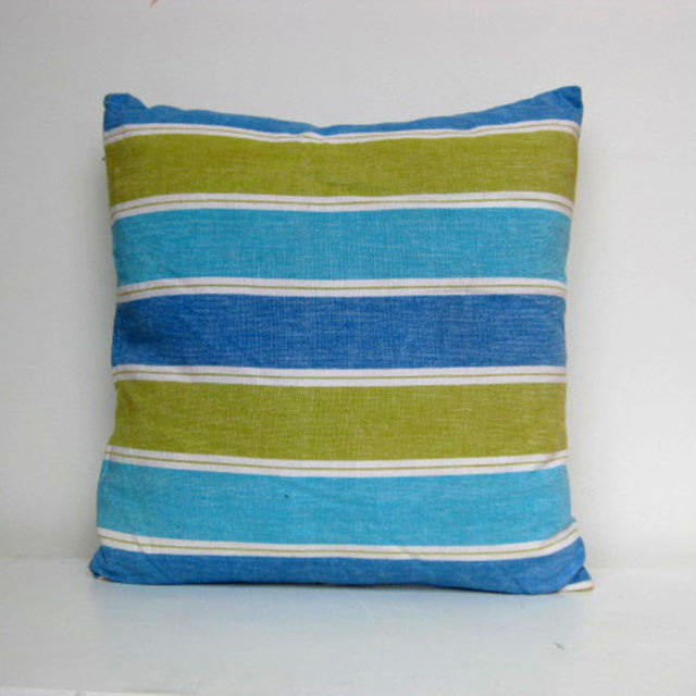 CUSHION, Stripe - Blue & Green 40cm